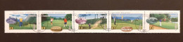 Canada 1995  USED  Sc1557a   Hor. Strip Of 5 X 43c, Golf In Canada - Gebruikt