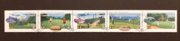 Canada 1995  USED  Sc1557a   Hor. Strip Of 5 X 43c, Golf In Canada - Used Stamps