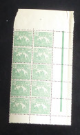 MADAGASCAR - 1908-24 - Taxe TT N°YT. 10 - 5c Vert - Bloc De 10 Bord De Feuille - Neuf GC** / MNH - Impuestos