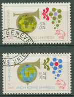 UNO Genf 1974 Weltpostverein UPU Posthorn 39/40 Gestempelt - Used Stamps