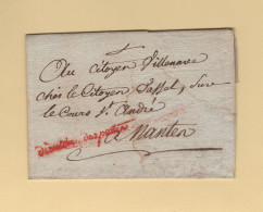 Franchise - Directoire Des Postes - Premiere Griffe De Franchise Au Tampon (1793) - Sans Correspondance - Rare - 1701-1800: Voorlopers XVIII