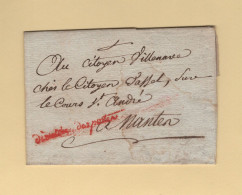 Franchise - Directoire Des Postes - Premiere Griffe De Franchise Au Tampon (1793) - Sans Correspondance - Rare - 1701-1800: Vorläufer XVIII