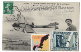CPA AVIATION - Nbrx Vignettes (Càd Béthény Aviation - Accident 32 Charles Wachter - Dédicace P. Aubrun - RARE - Aviatori