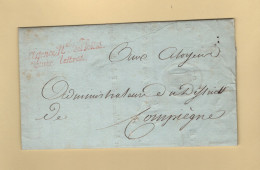 Franchise - Agence Nationale Des Postes Aux Lettres - 15 Vendemiaire An 3 - District De Compiegne - Rare - 1701-1800: Vorläufer XVIII