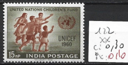 INDE 122 ** Côte 0.30 € - UNICEF