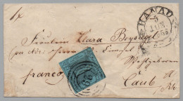 THURN UND TAXIS - HANAU - TOUR ET TAXIS /  1856 Mi # 11 -  1 S. GR. AUF BRIEF (ref 6705) - Lettres & Documents