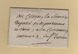 Paris (encadré 30mm En Rouge) Sur Avis Imprimé Des Postes Pour Retrait D Une Lettre - 1793 - Rare - 1701-1800: Precursores XVIII