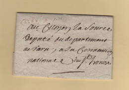 Paris (encadré 30mm En Rouge) Sur Avis Imprimé Des Postes Pour Retrait D Une Lettre - 1793 - Rare - 1701-1800: Voorlopers XVIII