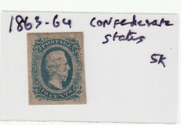 United States Of America 1863 -64 Confederate States Mint Stamps - 1861-65 Confederate States