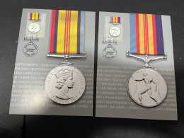 28-1-2024 (2 X 32) Australia Maxicards (2 + 1 Info Sheet) The Vietnam Medal + Veteran Logistic Medal - Maximum Cards