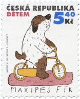 ** 292 Czech Republic For Children  2001 Dog Bicycle Comics Cartoon - Ongebruikt