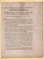 Decret Imperial - Droits A Payer - Maitres Des Postes - Transport Des Depeches - Napoleon - Bramau Autriche - An 14 - 1801-1848: Précurseurs XIX