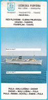 LOŠINJSKA PLOVIDBA - MALI LOŠINJ - Croatia Shipping Company Old Timetable + Price List 1970s * Croazia Kroatien Croatie - Andere & Zonder Classificatie