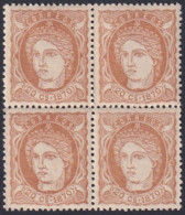 1870-103 CUBA ANTILLES SPAIN 1870 20c MNH REPUBLICA BLOCK 4.  - Préphilatélie