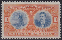 1910-223 CUBA 1910 10c MH ENTREGA ESPECIAL GEN JUAN BRUNO ZAYAS CYCLE BYCLICLE.  - Nuevos