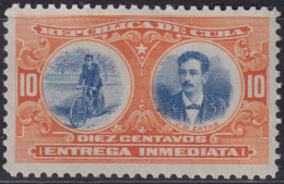 1910-225 CUBA 1910 10c MH ENTREGA ESPECIAL GEN JUAN BRUNO ZAYAS CYCLE BYCLICLE.  - Ungebraucht