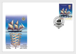 Latvia.2024.Historical Ships  Of The 19th Century.Gaff Schooner Jupiter.FDC . - Lettonie