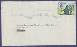 SWAZILAND - TRANSVAAL COMMERCIAL COVER 3.1/2C ELEPHANT FRANKING - Swaziland (1968-...)