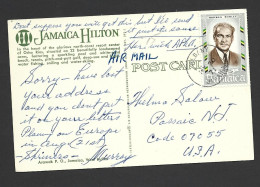 Jamaica 1971 PPC Postcard Of Hilton Hotel From Albany To USA 5c Manley Franking - Jamaica (1962-...)