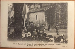 Cpa 24 DOMME Souvenir De La Visite De M.Poincaré (descend De Voiture), Miitaria CM Soldat Du 80 è Territorial 5 è CIE - Domme