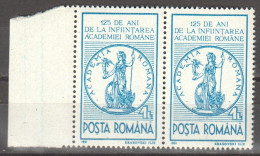 Rumänien; 1991; Michel 4674 **; 125 Ani Academia Romana; Doppelt; Rand - Sonstige & Ohne Zuordnung