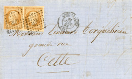 11 Juin 1862 Paire N°13B Luxe Sur Lac Montpellier Vers Cette - 1849-1876: Klassik