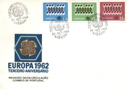 (RECTO / VERSO) ENVELOPPE 1er JOUR EUROPA 1962 - PORTUGAL LE 17/09/1962 - BEAUX TIMBRES - ETR - 1962