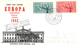 (RECTO / VERSO) ENVELOPPE 1er JOUR EUROPA 1962 - EIRE LE 17/09/1962 - BEAUX TIMBRES - ETR - 1962