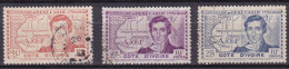 CF-CI-10A – FRENCH COLONIES – IVORY COAST – 1939 – R. CAILLIE - SG # 163/5 USED 6,25 € - Usati
