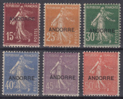 TIMBRE ANDORRE SEMEUSE N° 7 + 9/11 + 14/15 NEUVES * GOMME AVEC TRACE DE CHARNIERE - Neufs