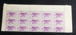 CAMEROUN - 1941 - PA N°YT. 8 - Avion 7f - Bloc De 15 Bord De Feuille - Neuf Luxe** / MNH - Aéreo