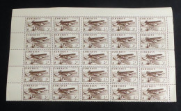 CAMEROUN - 1941 - PA N°YT. 5 - Avion 3f - Bloc De 25 Bord De Feuille - Neuf Luxe** / MNH - Aéreo