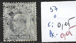 INDE ANGLAISE 57 Oblitéré Côte 0.15 € - 1902-11 Roi Edouard VII