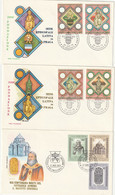 T 680) Vatikan 1973 Mi# 618-620 FDC: Theresia Vom Kinde; Mi# 625-628 Bischofssitz In Prag; Mi# 629-631 Patriarch Nerses - Lettres & Documents
