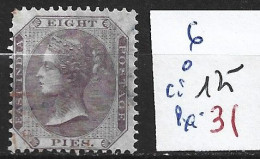 INDE ANGLAISE 6 Oblitéré Côte 125 € - 1858-79 Kolonie Van De Kroon