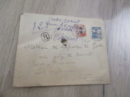 F5 Lettre Indochine En Recommandé 2 TP Anciens Hanoï Pour Saint Romain Lot 1914 - Cartas & Documentos