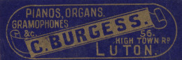 Luton Beds Old Piano Shop Mixed Colour Gramophone Advertising Ephemera - Other & Unclassified