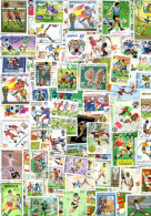 100 Timbres FOOT BALL, Tous Différents. - Gebruikt