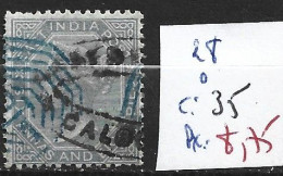 INDE ANGLAISE 28 Oblitéré Côte 35 € - 1858-79 Compañia Británica Y Gobierno De La Reina