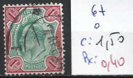 INDE ANGLAISE 67 Oblitéré Côte 1.50 € - 1902-11 Koning Edward VII