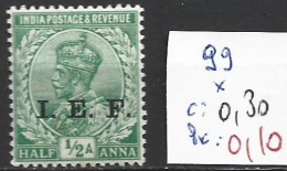 INDE ANGLAISE 99 * Côte 0.30 € - 1911-35 Koning George V