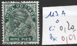 INDE ANGLAISE 113A Oblitéré Côte 0.20 € - 1911-35 Koning George V