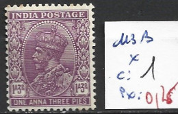 INDE ANGLAISE 113B * Côte 1 € - 1911-35 Koning George V