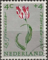 NETHERLANDS 1960 Cultural And Social Relief Fund. Flowers - 4c.+4c The Princess, Tulip FU - Oblitérés