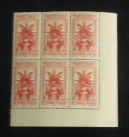 MARTINIQUE - 1933 - Taxe TT N°YT. 17  - Palmier 45c Rouge - Bloc De 6 Bord De Feuille - Neuf GC** / MNH - Segnatasse