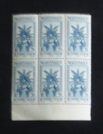 MARTINIQUE - 1933 - Taxe TT N°YT. 14  - Palmier 20c Bleu - Bloc De 6 Bord De Feuille - Neuf Luxe** / MNH - Portomarken