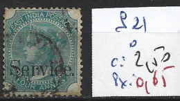 INDE ANGLAISE SERVICE 21 Oblitéré Côte 2.50 € - 1858-79 Compañia Británica Y Gobierno De La Reina