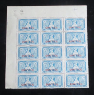 KOUANG-TCHEOU - 1942-44 - N°YT. 153 - Apsara 70c Bleu - Bloc De 15 Bord De Feuille - Neuf Luxe** / MNH - Ungebraucht