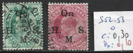 INDE ANGLAISE SERVICE 52-53 Oblitérés Côte 0.30 € - 1902-11  Edward VII