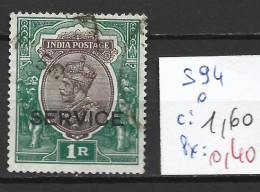 INDE ANGLAISE SERVICE 94 Oblitéré Côte 1.60 € - 1911-35 King George V